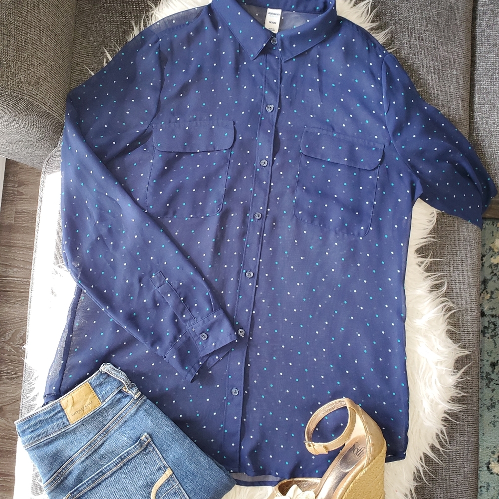 Old Navy long sleeve sheer top size m